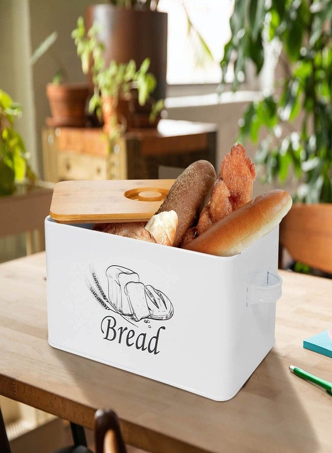 SOTECH Bread Box with Cutting Board and Handle Bread Holder with Bamboo Lid for Kitchen Countertop,Loaf Bread Storage Container Farmhouse Bread Bin - Image 5